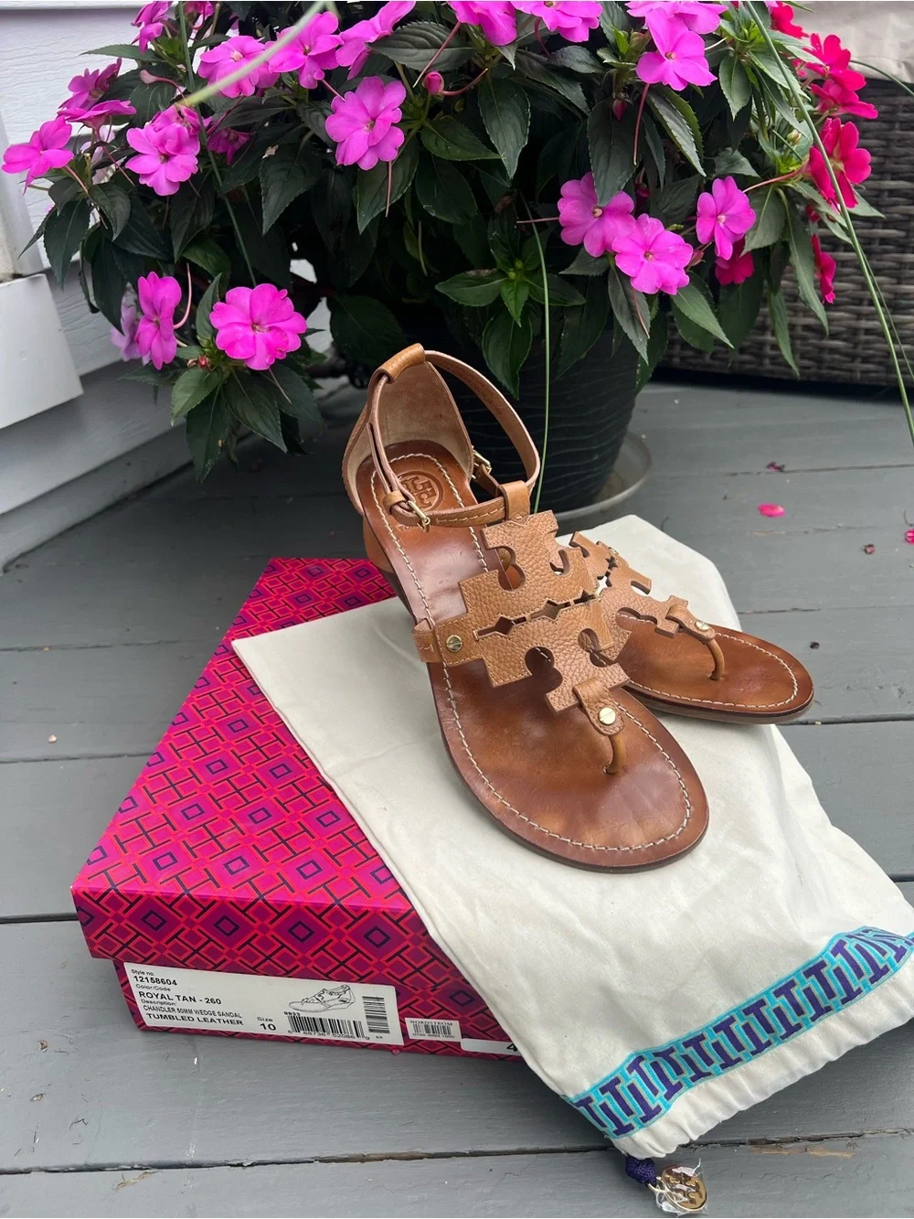 Tory Burch Tan Leather Sandals size 10